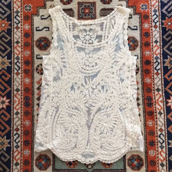 Francesca's Collections Tops - Francesca’s Sheer Lace Tank